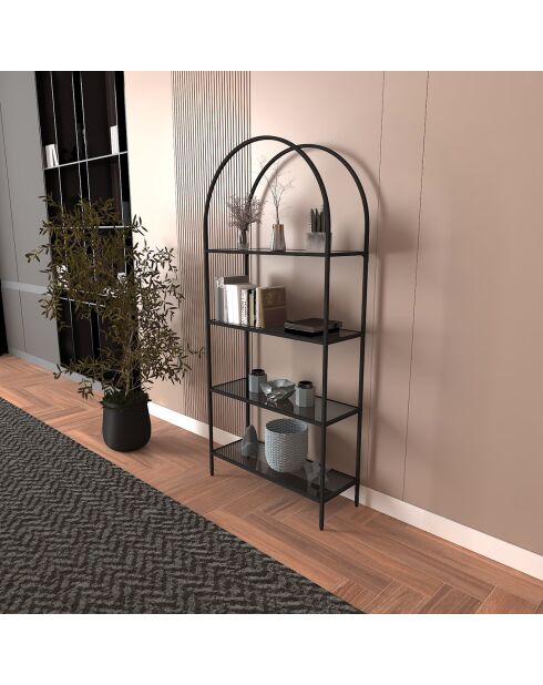 Bibliothèque Mona noire - 80x175x30 cm