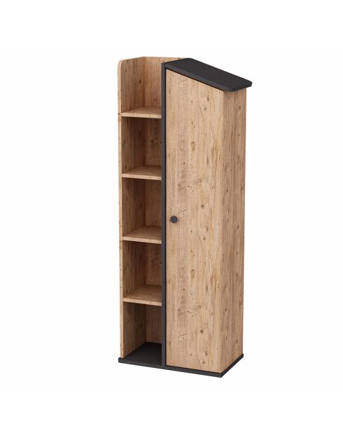 Bibliothèque Valerin pin/anthracite - 60x161.8x35.3 cm