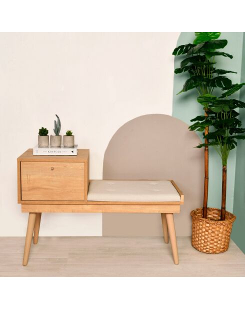 Banc Urban chêne/crème - 105x40x45 cm