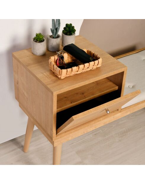 Banc Urban chêne/crème - 105x40x45 cm