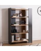 Bibliothèque Viper pin/anthracite - 103.6x38.6x160 cm