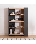 Bibliothèque Viper pin/anthracite - 103.6x38.6x160 cm