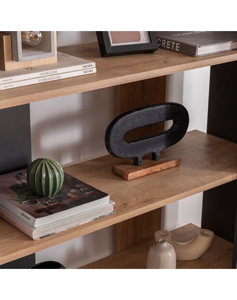 Bibliothèque Viper pin/anthracite - 103.6x38.6x160 cm