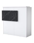 Bureau de réception MA102 blanc/marbre - 110x110x40 cm