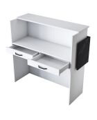 Bureau de réception MA102 blanc/marbre - 110x110x40 cm