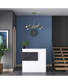 Bureau de réception MA102 blanc/marbre - 110x110x40 cm