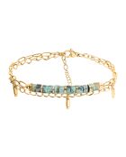 Bracelet en plaqué Or jaune & Chrysoprase vert