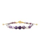 Gelbvergoldetes und lila Fluorit-Armband