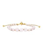 Armband mit Gelbgold und Rosenquarz