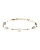 Gelbvergoldetes Armband und weiße Jade