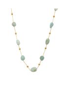 Collier en plaqué Or jaune & Amazonite bleu