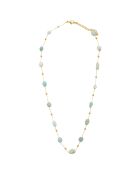 Collier en plaqué Or jaune & Amazonite bleu