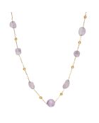 Collier en plaqué Or jaune & Améthyste lavande mauve