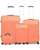 3 Valises 4 roues Selenga-C 75/65/55 cm & Vanity corail