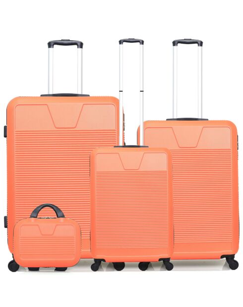 3 Valises 4 roues Selenga-C 75/65/55 cm & Vanity corail