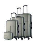 3 Valises 4 roues Coronado-C 75/65/55 cm & Vanity vert kaki