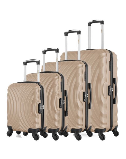 4 Allradkoffer Lagos-M 75/65/55/46 cm beige