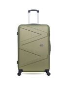3 Amazone-C-Koffer mit 4 Rädern, 75/65/55 cm, und khakigrüner Waschtisch