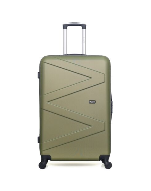3 Amazone-C-Koffer mit 4 Rädern, 75/65/55 cm, und khakigrüner Waschtisch