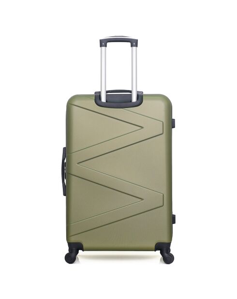 3 Amazone-C-Koffer mit 4 Rädern, 75/65/55 cm, und khakigrüner Waschtisch