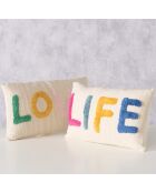 2 Coussins Love Life crème - 50x30x12 cm