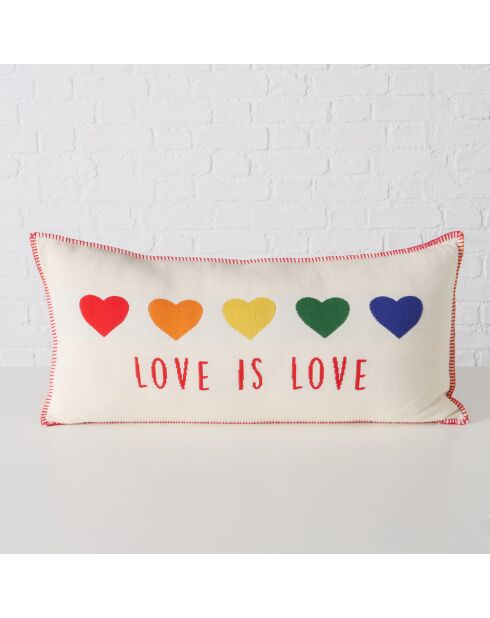 Coussin Love is Love multicolore - 70x35x3 cm