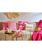2 Coussins Bliss rose/blanc - 45x45x10 cm