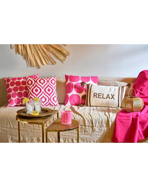2 Coussins Bliss rose/blanc - 45x45x10 cm