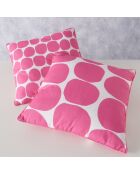2 Coussins Bliss rose/blanc - 45x45x10 cm