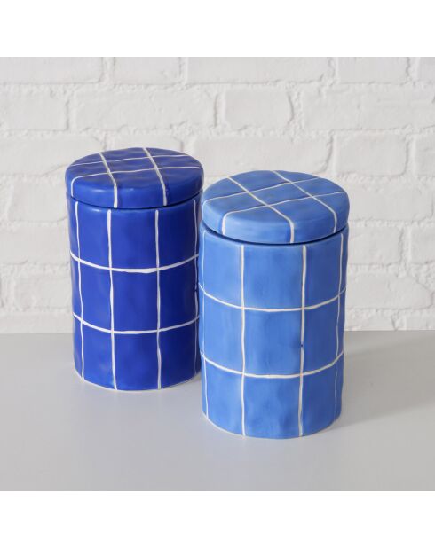 2 Boîtes de stockage Azuro bleues - D.11.5x18 cm