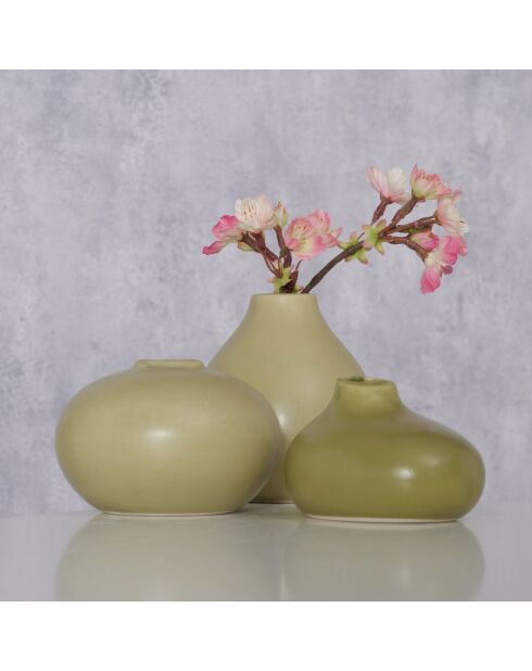 3 Vases Darleen verts - D.10.5x10.5 cm