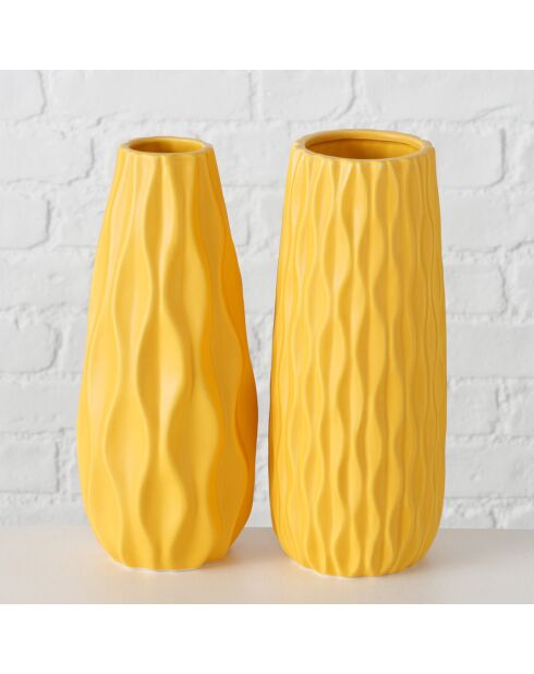 2 Vases Luana jaunes - D.10x24 cm