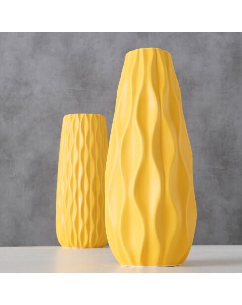 2 Vases Luana jaunes - D.10x24 cm