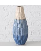 Vase Inma bleu/blanc - D.14x36 cm