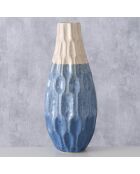 Vase Inma bleu/blanc - D.14x36 cm