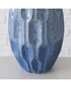 Vase Inma bleu/blanc - D.14x36 cm