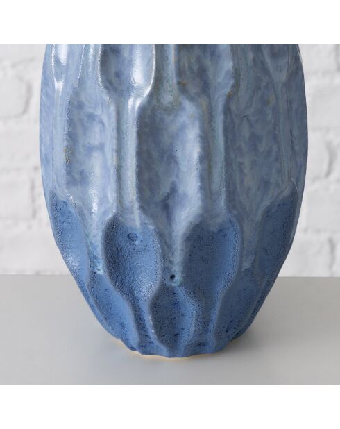 Vase Inma bleu/blanc - D.14x36 cm