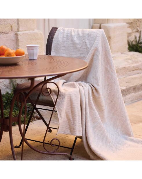 Cabourg natürliches gewebtes Plaid - 120x180 cm