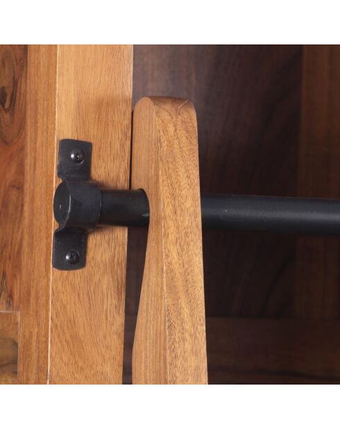 Bibliothèque ouverte échelle acacia emma marron - 100x35x240 cm