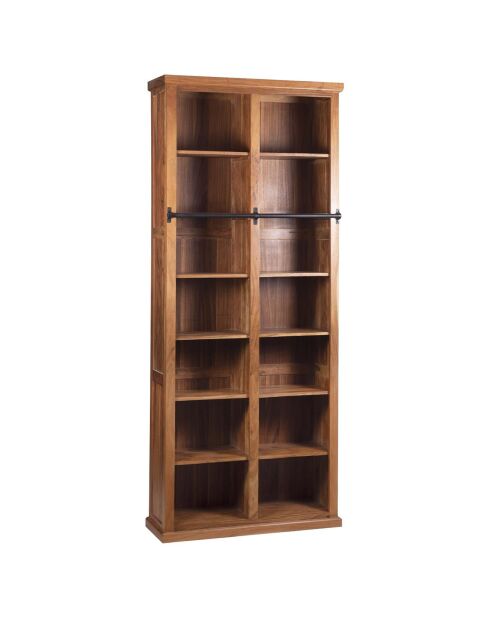 Bibliothèque ouverte échelle acacia emma marron - 100x35x240 cm