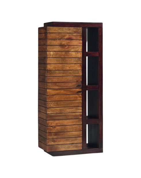 Colonne bibliothèque bois bicolore marron - 89x41x195 cm