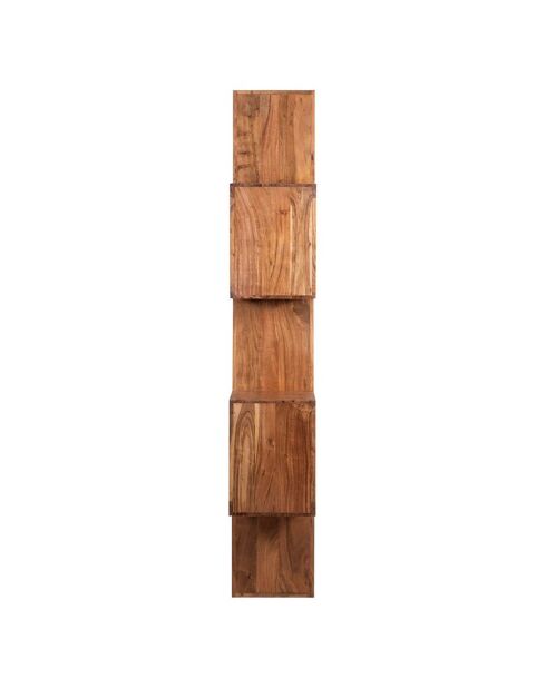 Bibliothèque asymétrique acacia greco miel - 75x30x185 cm