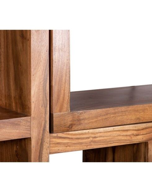 Bibliothèque asymétrique acacia greco miel - 75x30x185 cm