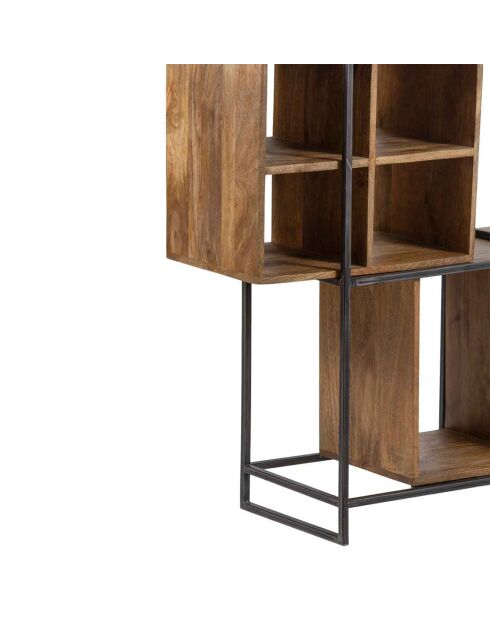 Bibliothèque 10 cases manguier stockholm naturel ciré - 85x35x180 cm