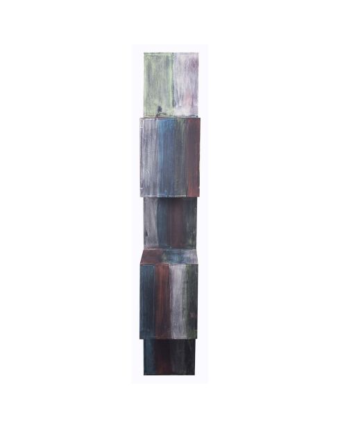 Bibliothèque asymétrique manguier pushkar multicolore - 75x30x185 cm
