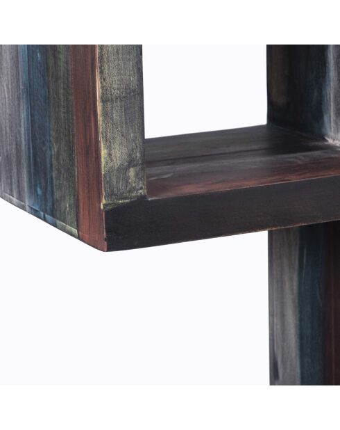 Bibliothèque asymétrique manguier pushkar multicolore - 75x30x185 cm