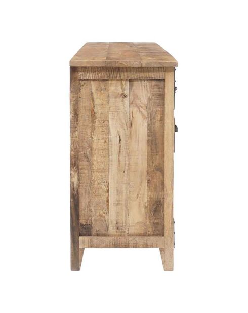 Buffet 2 portes 8 tiroirs manguier farm brun/miel - 190x45x90 cm