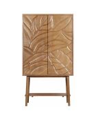 Buffet haut sculpté 2 portes manguier floria marron - 100x48x180 cm