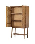 Buffet haut sculpté 2 portes manguier floria marron - 100x48x180 cm