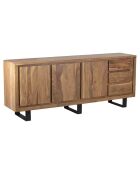 Buffet bas 3 portes 3 tiroirs acacia bunting marron - 200x44x80 cm